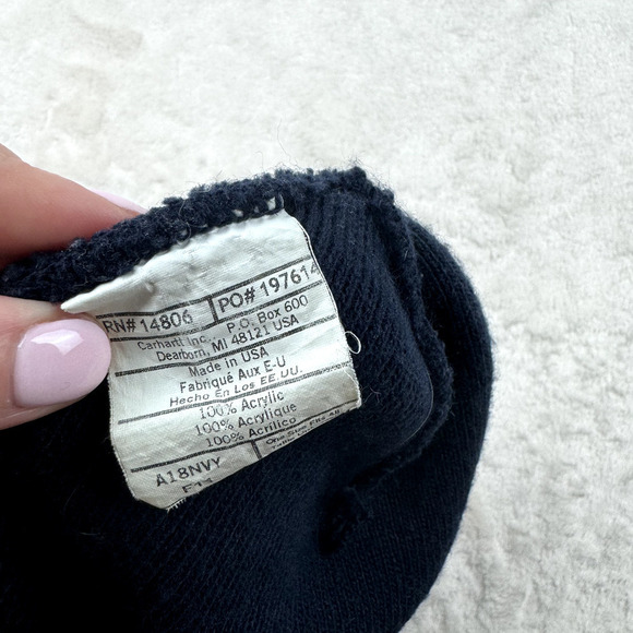 Vintage carhartt beanie made in the usa vtg navy unisex logo a18 F11 - Picture 2 of 4